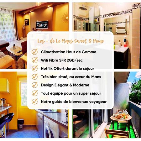 Le Mans City Sweet & Home - Climatise - Netflix - Wifi Fibre - Parking - Proche Circuit Des 24H & Centre-Ville - Accordhebergementconciergerie Bagian luar foto
